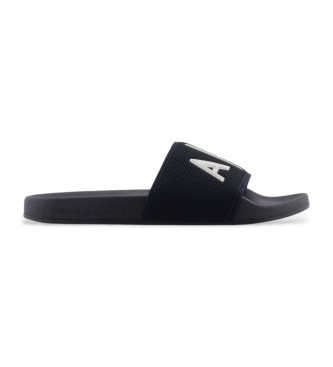 A|X Armani Exchange para hombre. XUP001XV820U385 Chanclas Knit+ logo marino (41), Plano, Ninguno, Beachwear