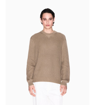 Armani Exchange para hombre. XM000684AF12930U6167 Jersey Acanalado marrón (S), Casual, Algodón