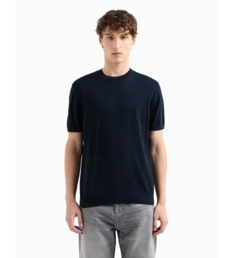 Armani Exchange para hombre. 8NZM5CZM3JZ1510 Jersey de punto marino (M), Casual, Algodón, Manga corta