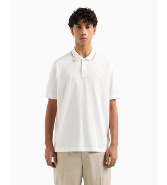 Armani Exchange para hombre. XM000466AF10337U0009 Polo Mercerizado blanco (S), Casual, Algodón, Manga corta