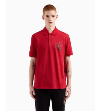 Armani Exchange para hombre. XM000215AF10366U5075 Polo Snake rojo (S), Casual, Algodón, Manga corta