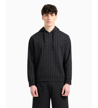 Sweatshirt i svart bomull