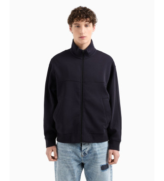 Armani Exchange para hombre. XM000351AF10818UB101 Sudadera en mezcla de algodón reforzado marino (XL), Casual