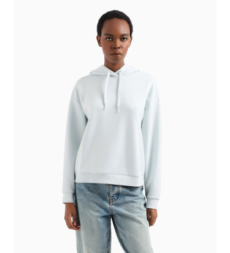 Armani Exchange para mujer. XW000836AF13397U9093 Sudadera con mezcla de viscosa blanco azulado (S), Casual