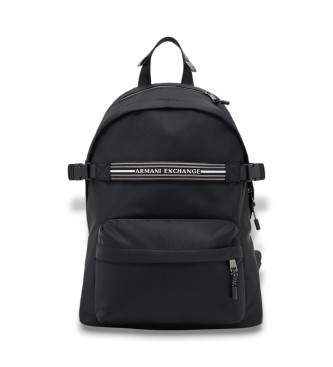 Armani Exchange para hombre. XM001604AF17206UC001 Mochila con franja de logo negro (OSFA), Casual, Poliamida