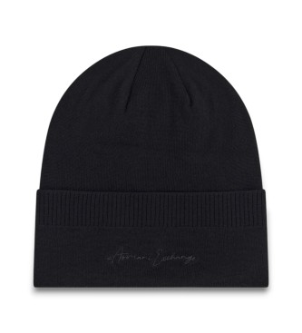 A|X Armani Exchange para mujer. XW001441AF11896UC001 Gorro Beanie negro (OSFA), Casual, Lana