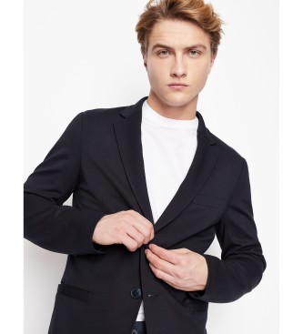 Americana Lisa marino (XL), Casual, Viscosa, Manga larga