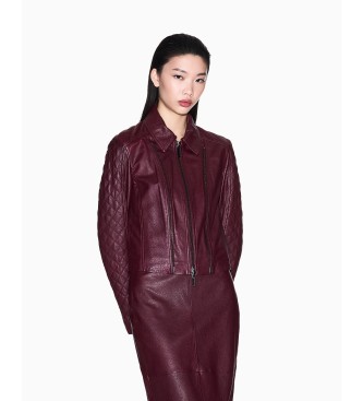 A|X Armani Exchange para mujer. XW000654AF16212UA343 Chaqueta Combi granate (XL), Casual, Piel