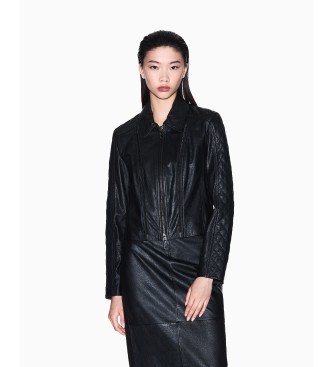 Armani Exchange para mujer. XW000654AF16212UC001 Chaqueta Combi negro (M), Casual, Piel