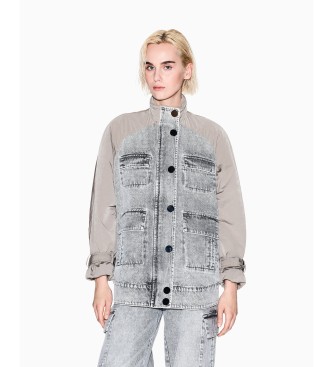 Armani Exchange para mujer. XW001393AF16176M6099 Chaqueta Blouson gris (L), Casual, Poliamida