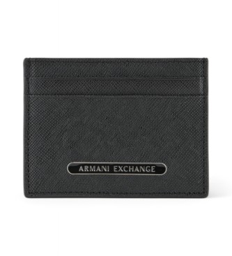Armani Exchange para hombre. XM000169AF12702UC001 Tarjetero de piel negro (OSFA), Casual