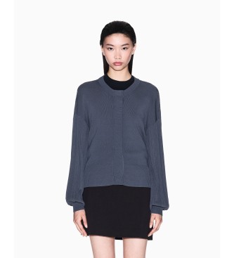 Armani Exchange para mujer. XW000762AF10352U8105 Cárdigan Botones gris (XL), Casual, Viscosa