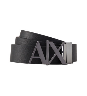 Armani Exchange para homem. Cinto de couro preto, azul-marinho