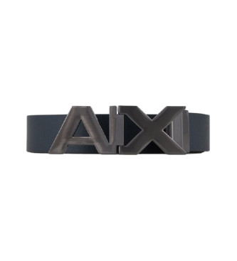 Armani Exchange para homem. Cinto de couro azul-marinho Armani Exchang
