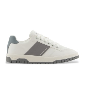 Armani Exchange para hombre. XUX257XV934U649 Zapatillas inspiración baloncesto blanco (45), Plano, Cordones, Casual