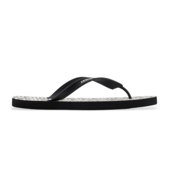 Armani Exchange para hombre. XUQ002XV676N814 Chanclas logo negro, blanco (41), Plano, Ninguno, Beachwear