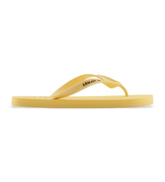 Armani Exchange para hombre. XUQ002XV676U669 Chanclas XUQ002 amarillo (41), Plano, Ninguno, Beachwear