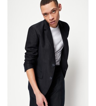 Armani Exchange para hombre. 8NZG15ZNFNZ1583 Americana Giacca marino (38), Casual, Lino, Clásico