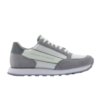 Zapatillas de piel blanco, gris (40.5), Plano, Cordones, Casual, Armani Exchange outlet 2024.
