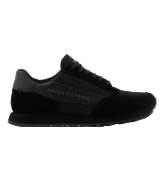 A|X Armani Exchange para hombre. XUX083XV263K001 Zapatillas de Piel Malla negro (39), Plano, Cordones, Casual