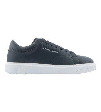Armani Exchange para hombre. XUX123XV53400285 Zapatillas de Piel Action marino (42), Plano, Cordones, Casual