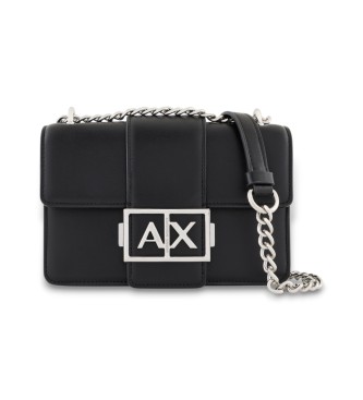 AIX Armani Exchange para mujer. XW000071AF12039UC001 Bolso Bandolera Logo Metal negro (OSFA), Casual, Fiesta, Poliéster