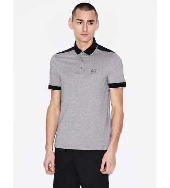 Armani Exchange para hombre. 8NZF76Z8M5Z1200 Polo Bicolor gris (M), Casual, Algodón, Manga corta
