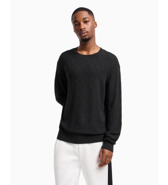 Jersey de cuello redondo negro (XL), Casual, Viscosa