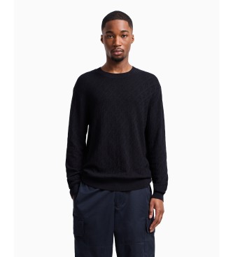 Armani Exchange para hombre. XM000176AF10454UB101 Jersey de cuello redondo marino (S), Casual, Viscosa