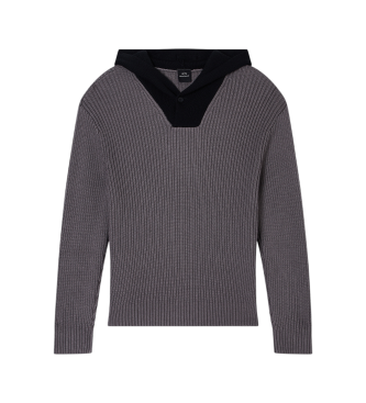 A|X Armani Exchange para hombre. XM001315AF13776M8014 Jersey Hooded Gris oscuro (XL), Clásico, Poliéster, Manga larga