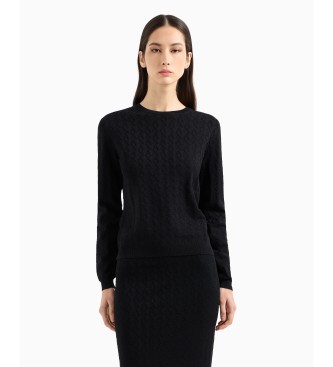 Armani Exchange para mujer. XW000910AF10352FC026 Jersey slim fit negro (XL), Casual, Viscosa