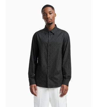 A|X Armani Exchange para hombre. XM000197AF12179UB001 Camisa de manga larga negro (S), Casual, Algodón