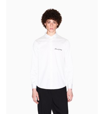 A|X Armani Exchange para hombre. XM001224AF10192U0009 Camisa Elástica blanco (S), Casual, Algodón, Clásico, Manga larga