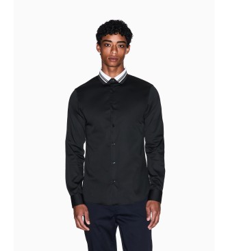 A|X Armani Exchange para hombre. XM001224AF10192UB101 Camisa Elástica marino (M), Casual, Algodón, Clásico, Manga larga