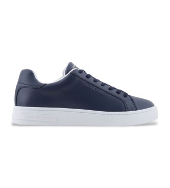 A|X Armani Exchange para hombre. XM000141AF11912UB100 Zapatillas de piel marino (43), Plano, Cordones, Casual