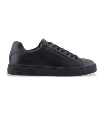 Armani Exchange para hombre. XM000141AF11912UC001 Zapatillas de piel negro (41), Plano, Cordones, Casual