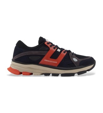 Armani Exchange para hombre. XM001678AF17356MB234 Zapatillas Multi marino (11M= 45.5), Plano, Cordones, Casual