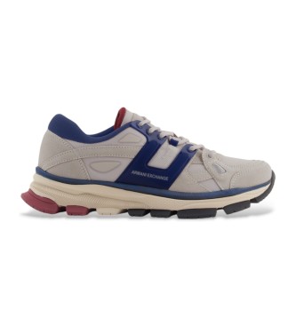 Armani Exchange para hombre. XM001678AF17356U1013 Zapatillas Multi gris (7M= 41.5), Plano, Cordones, Casual