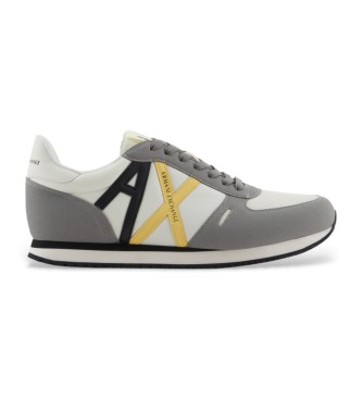 Armani Exchange para hombre. XUX017XCC68U659 Zapatillas running retro Rio gris, blanco (41), Plano, Cordones, Casual