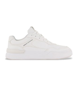 Armani Exchange para hombre. XUX219XV85701015 Zapatillas logo blanco (43), Plano, Cordones, Casual
