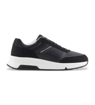 Armani Exchange para hombre. XUX225XV862K001 Zapatillas logo negro (39), Plano, Cordones, Casual