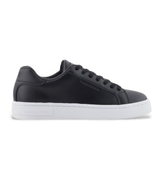 Zapatillas de piel negro (36), Plano, Cordones, Casual