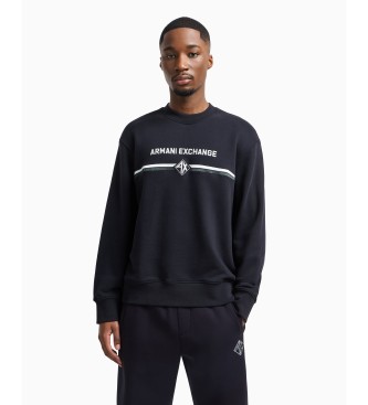 Armani Exchange para hombre. XM000226AF12656UB101 Sudadera logo marino (L), Casual, Algodón