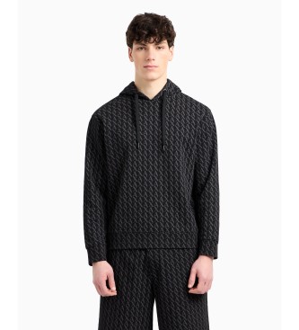 A|X Armani Exchange para hombre. XM001225AF11847FC026 Sudadera Multi Logo negro (XS), Casual, Algodón