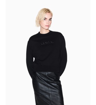 A|X Armani Exchange para mujer. XW000747AF16114UC001 Sudadera con logo gráfico negro (XS), Casual, Algodón