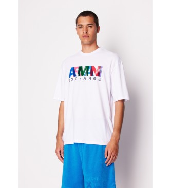 Armani Exchange. T-shirt de manga curta branca Armani Exchange