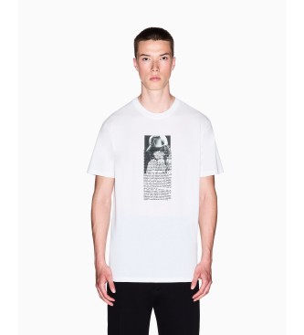 Armani Exchange para hombre. XM001408AF10358U0009 Camiseta Off blanco (L), Casual, Algodón, Manga corta