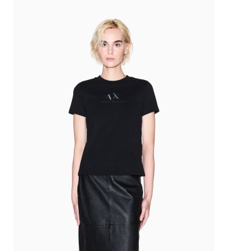 A|X Armani Exchange para mujer. XW001345AF16356UC001 Camiseta Logo Gráfico negro (M), Casual, Algodón, Manga corta