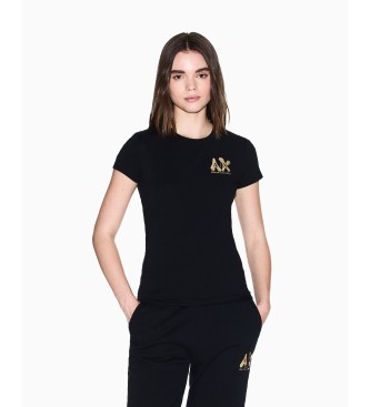 Armani Exchange para mujer. XW001347AF17173UC001 Camiseta Elegant negro (XS), Casual, Algodón, Manga corta