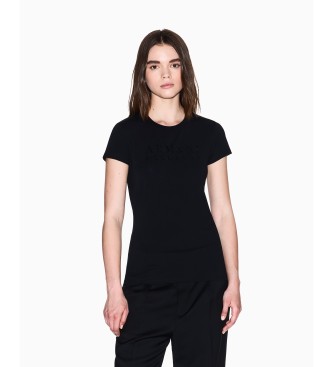 Armani Exchange para mujer. XW001349AF17173UC001 Camiseta Básica negro (XL), Casual, Algodón, Manga corta